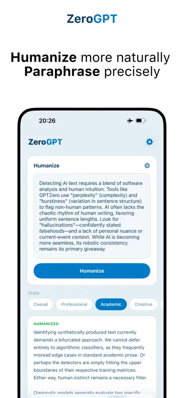 ZeroGPT: AI Humanizer - Bypass screenshot 2 of 5