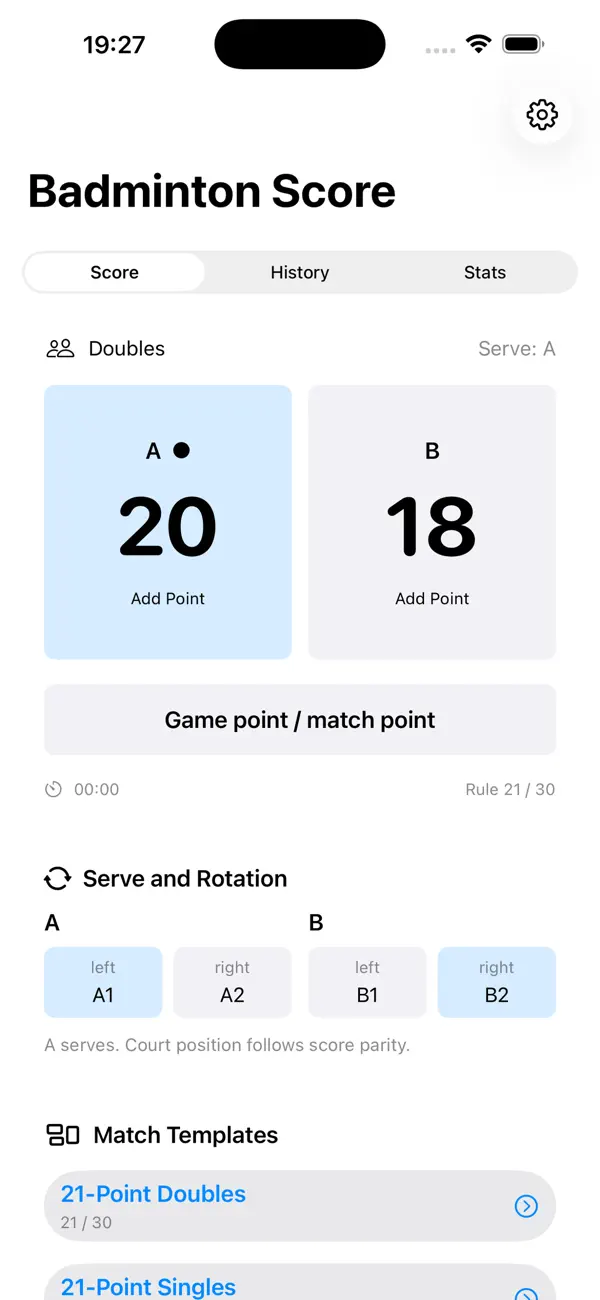 Screenshot #3 pour Score Badminton Doubles2026