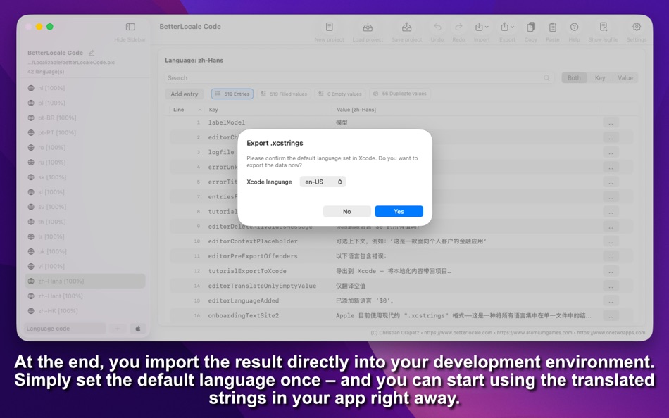 #6. BetterLocale Code (macOS) De: Christian Drapatz