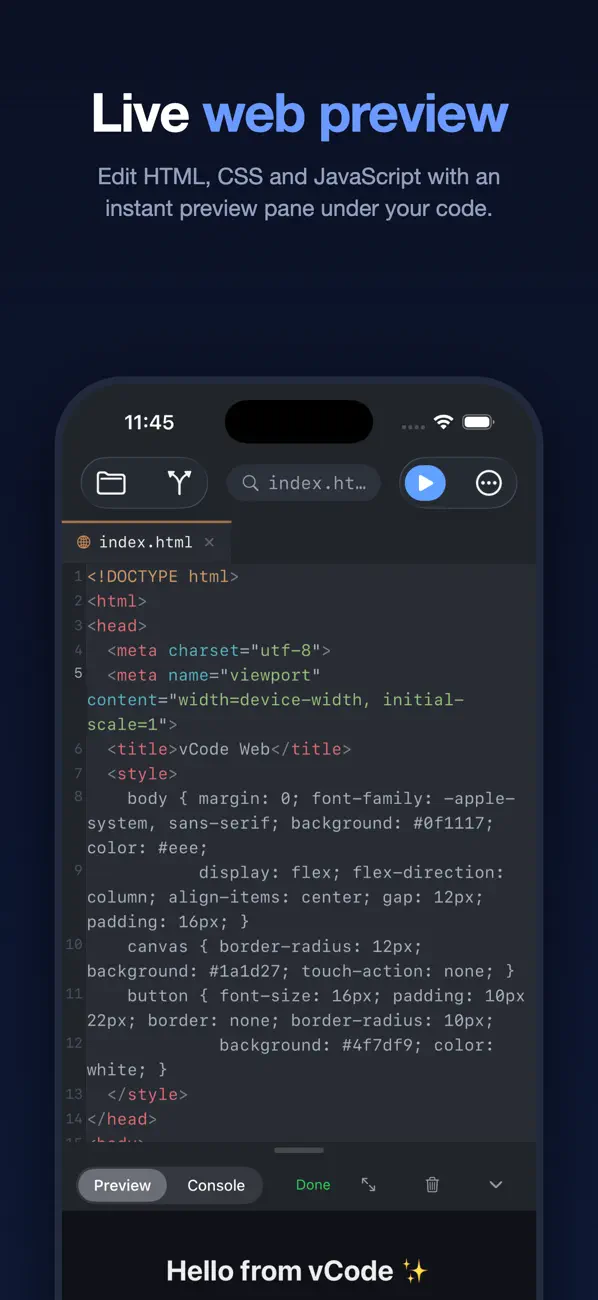 #6. Visual Code Editor - vCode (iOS) Av: Devang Samirbhai Shah