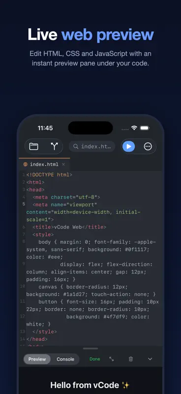 Visual Code Editor - vCode screenshot 6 of 7