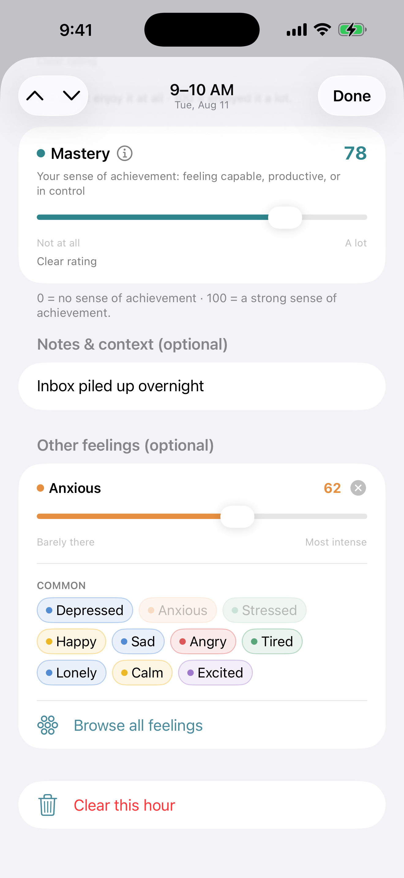 Activity Record: Hour by Hour screenshot 6