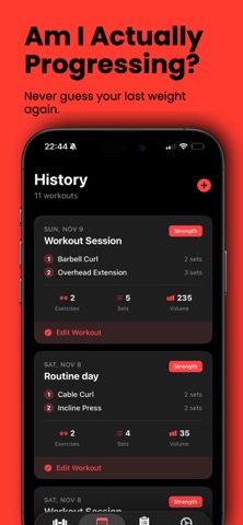 LastLiftLog – Gym workout log screenshot