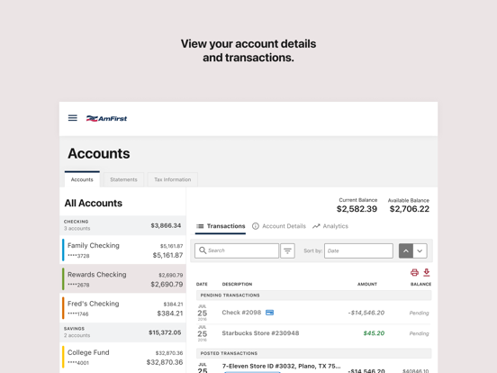 AmFirst Digital Banking iPad screenshot 3 - Finance app