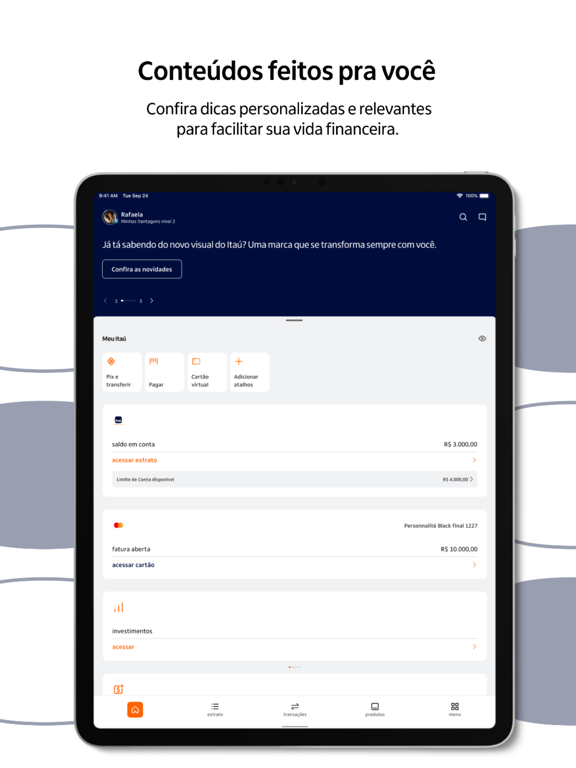 Personnalité: banco e cartão