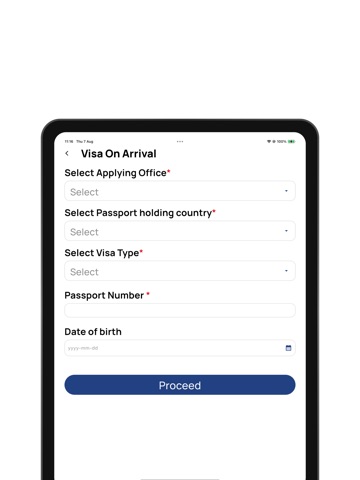 Department of Immigration iPad screenshot