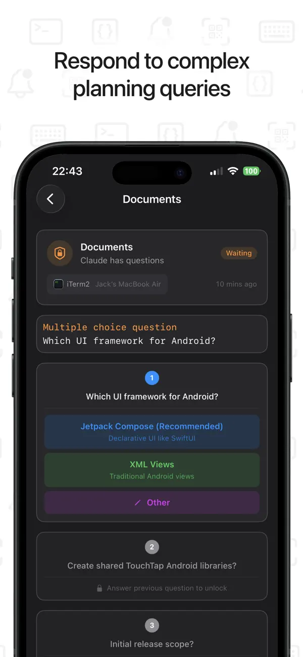 #3. Claude Code Notifier Companion (iOS) Ved: TouchTap