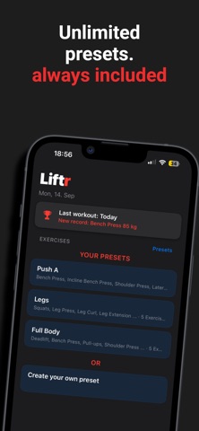 Workout Log & Tracker – Liftr Screenshot 1 of 10