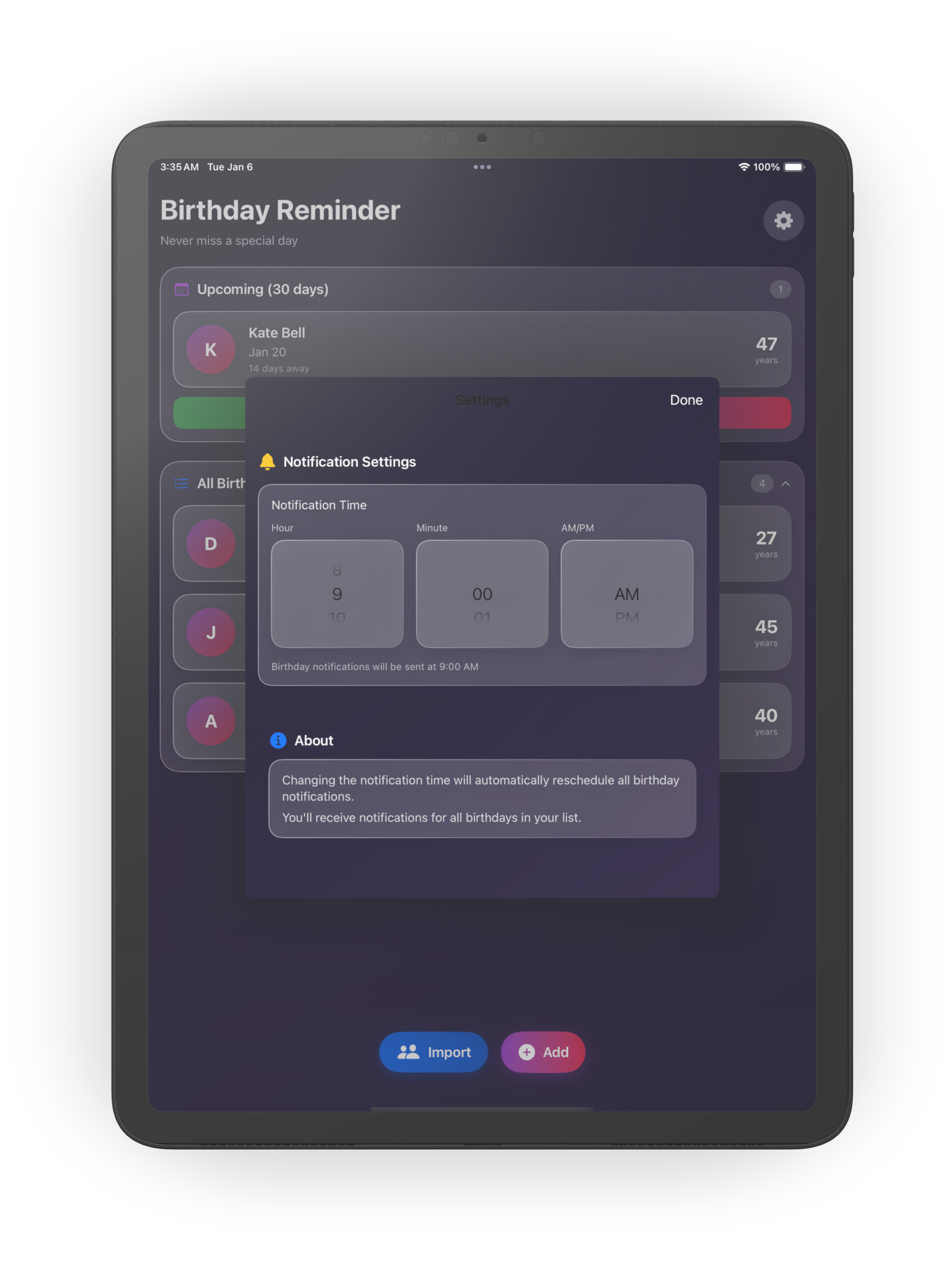 Birthday Reminder & card screenshot 9