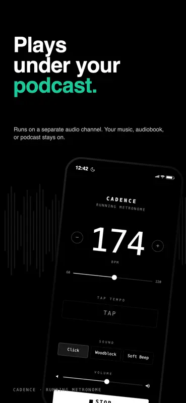 Cadence Running Metronome screenshot 2 of 5