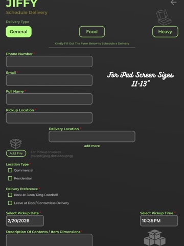 JIFFY Delivery! iPad screenshot