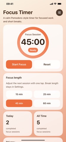 Focus Session Timer Screenshot 4 of 5