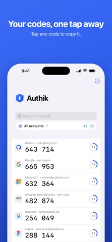 Authik - 2FA Authenticator Screenshot 1 of 8
