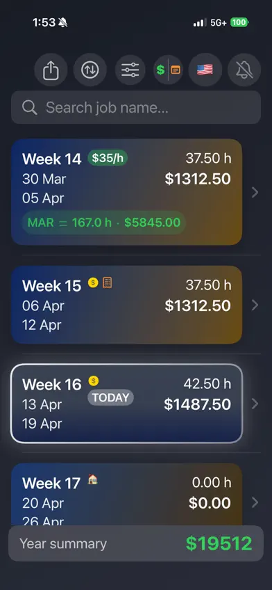 Hours Tracker Pro screenshot 1