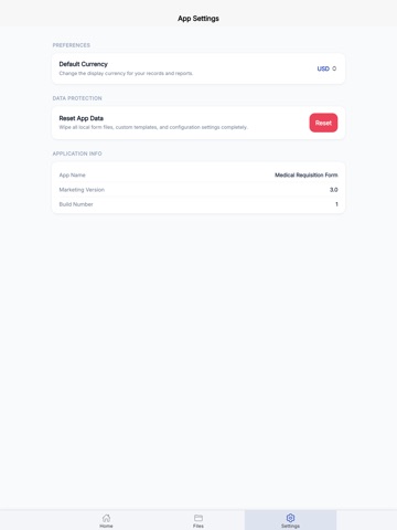 Medical Requisition Form iPad screenshot