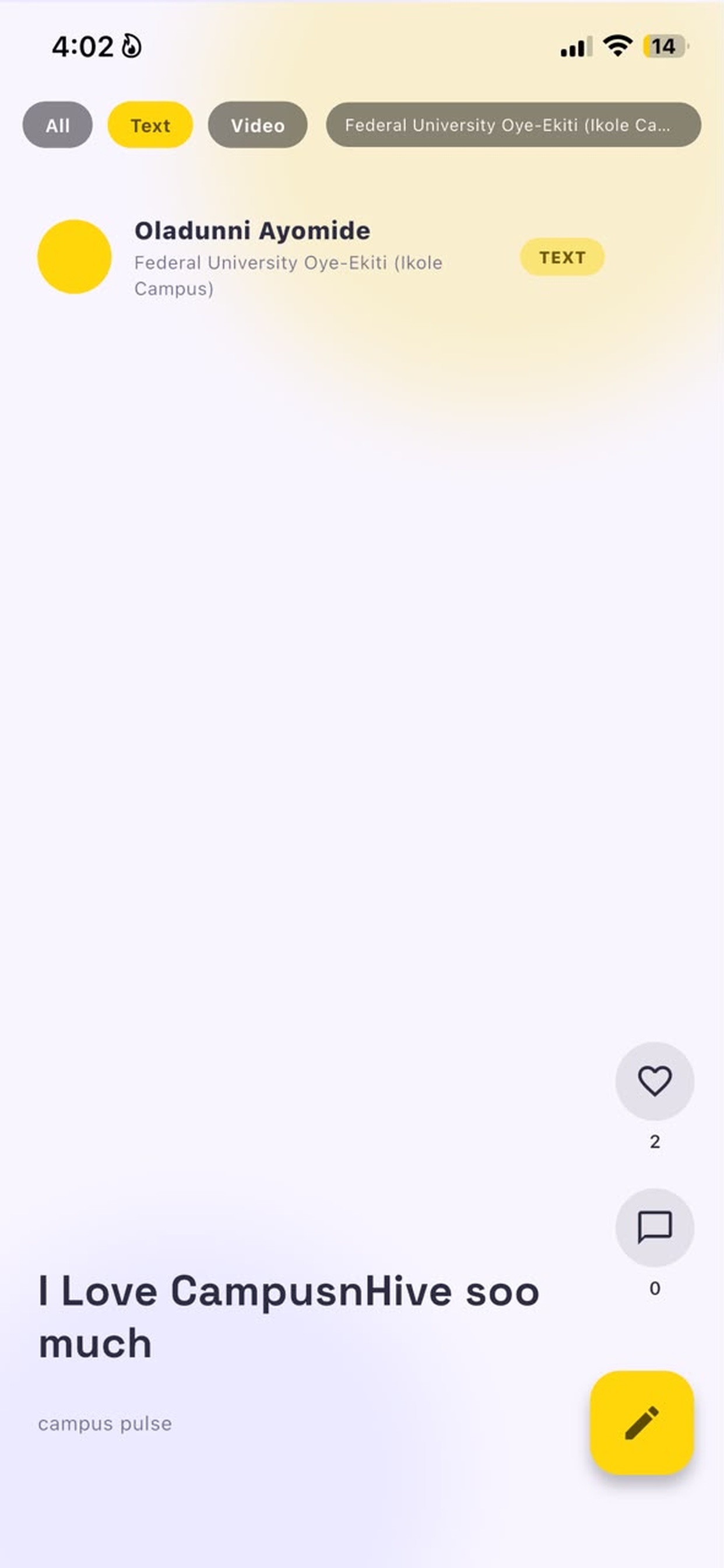 Screenshot 1 of CampusHive NG