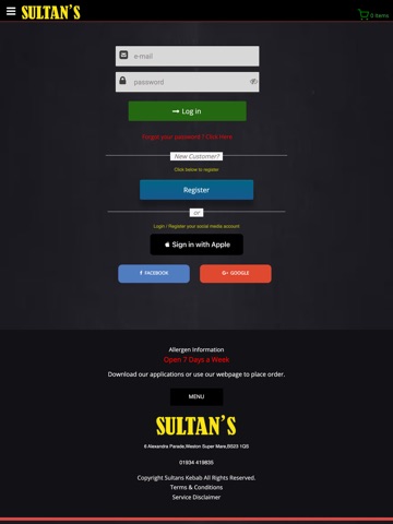 Sultans Kebab House Weston iPad screenshot