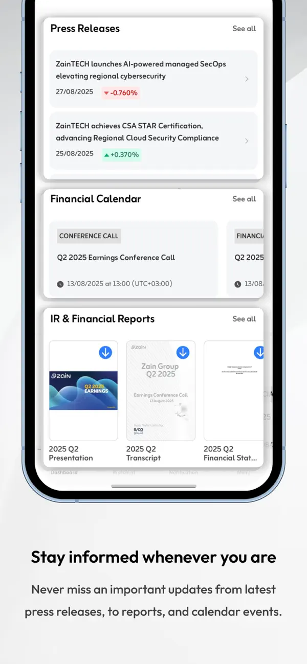 Screenshot #2 pour Zain Group Investor Relations