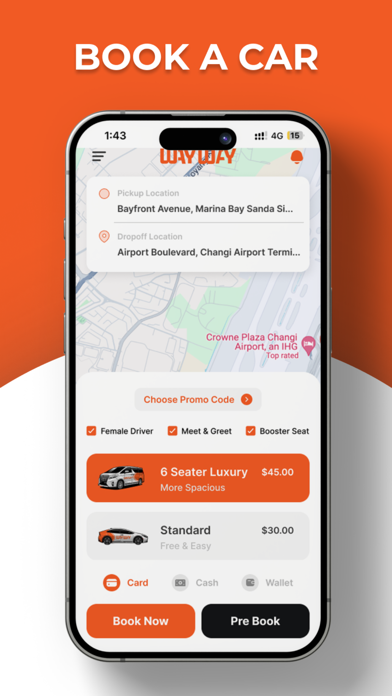 WayWay: Book a car ride Screenshot