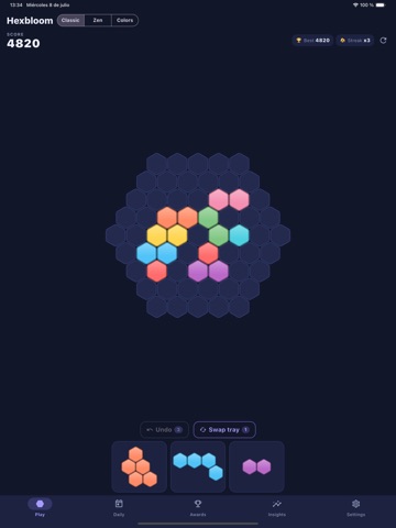 Hexbloom: Block Puzzle iPad screenshot