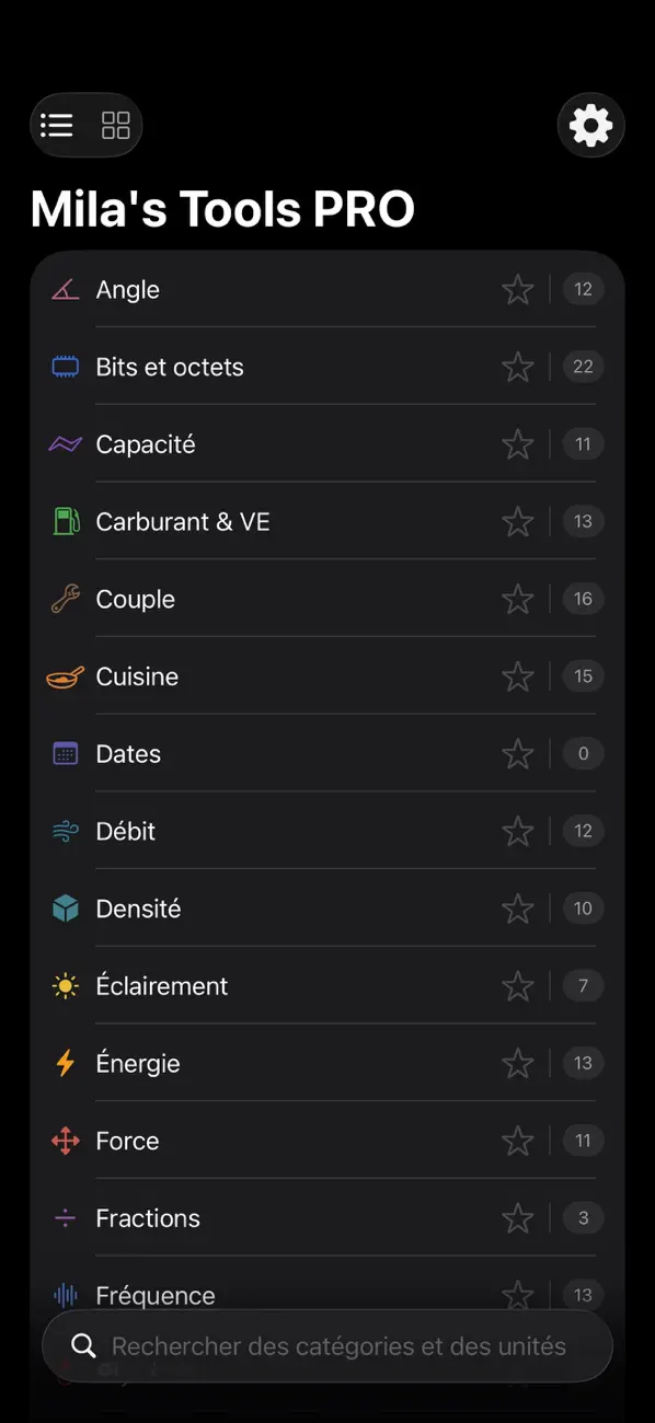 Screenshot #1 pour Convertisseur d'Unités de Mila