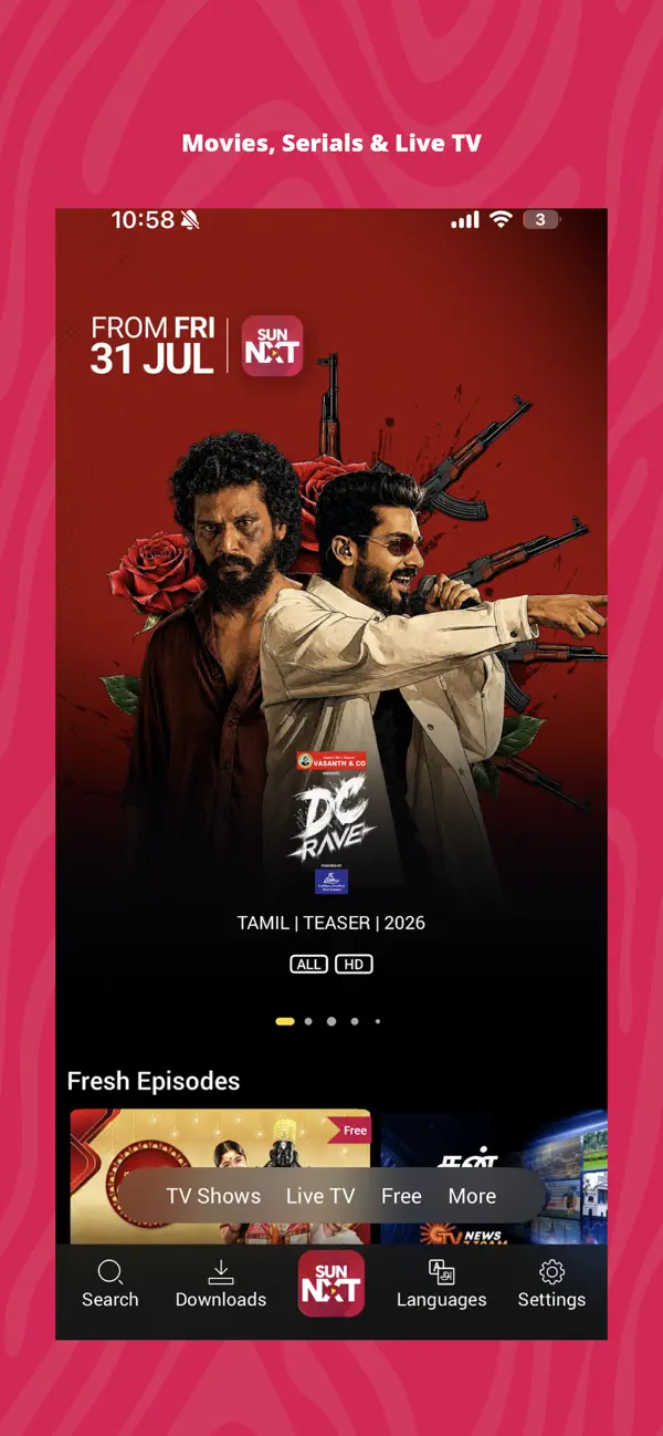 Screenshot #1 pour Sun NXT : Live TV & Movies