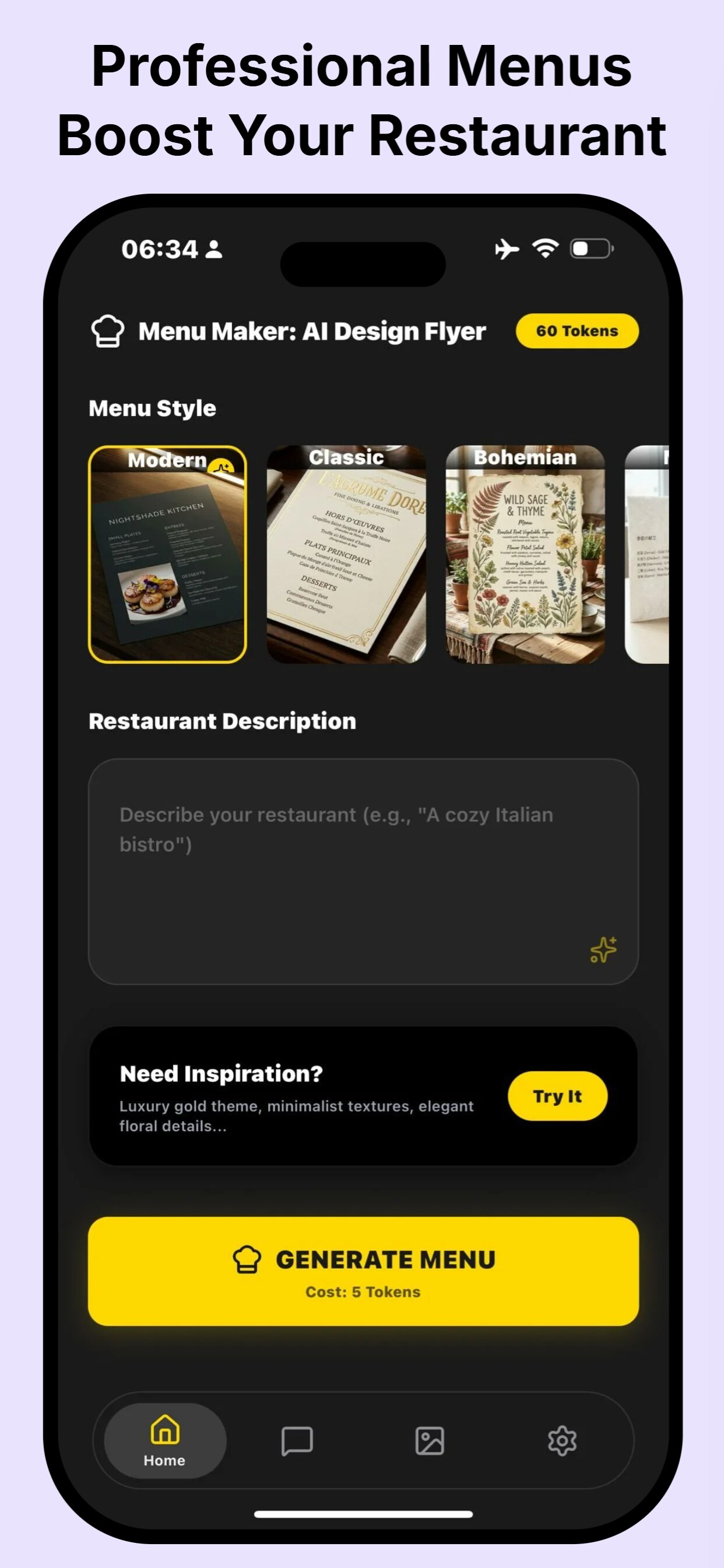 Menu Maker: AI Design Flyer