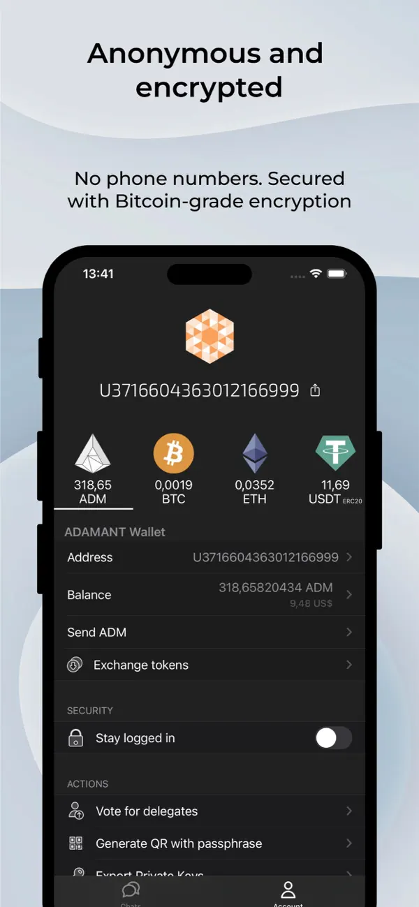 Screenshot #1 pour ADAMANT Messenger