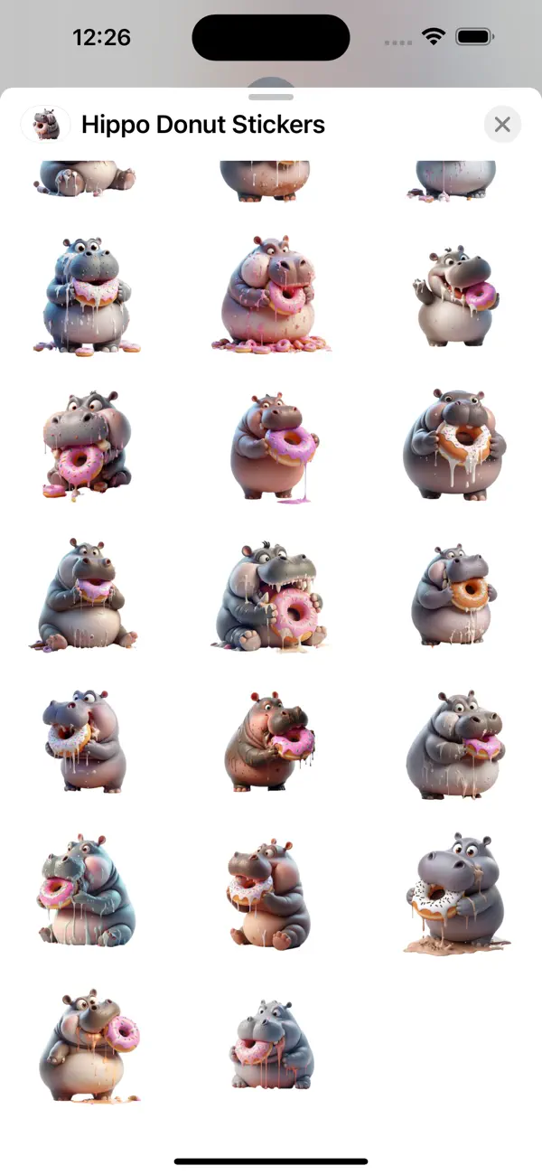 Screenshot #3 pour Hippo Donut Stickers