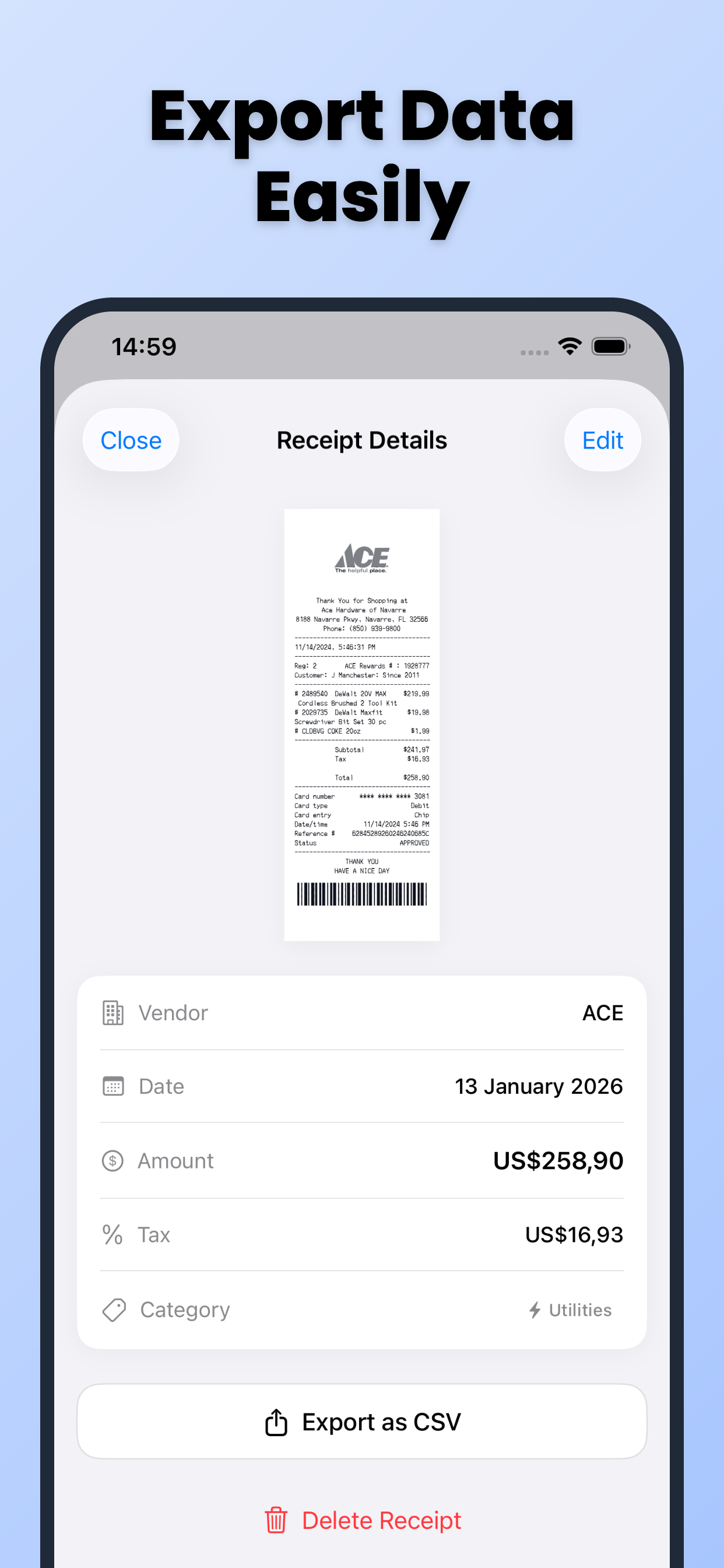 Receipt & Expense Scanner screenshot 3