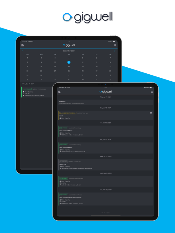 Gigwell iPad screenshot 1 - Business app