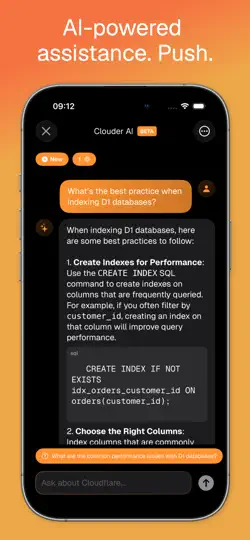 Captura de pantalla de Clouder For Cloudflare en iPhone 3