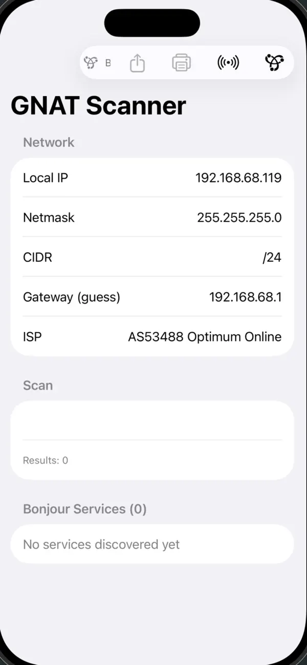 GNAT scanner (iOS) Ved: Sean Budgin