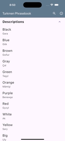 Turkmen Phrasebook screenshot