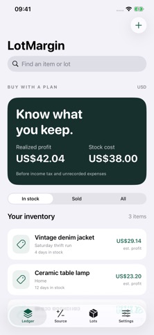LotMargin: Resale Ledger Screenshot 1 of 3