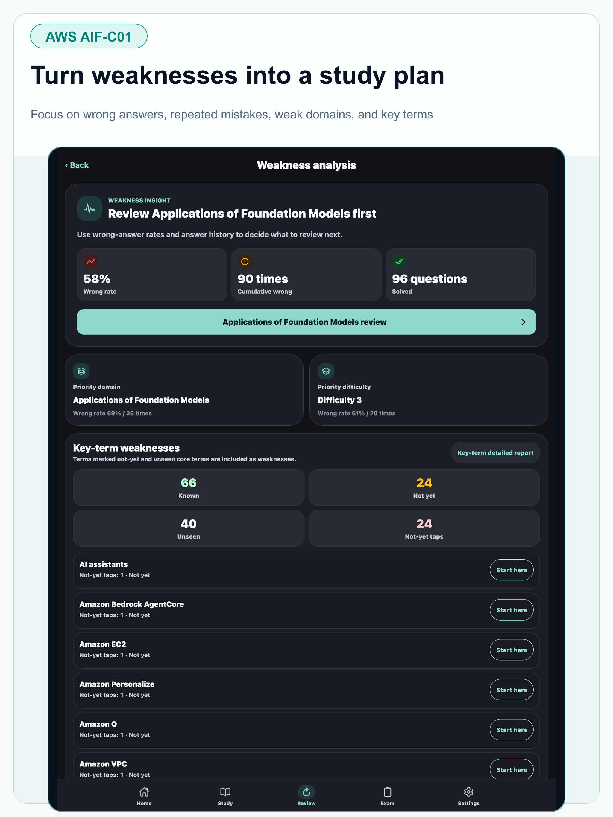 AWS AIF AI Practitioner Prep screenshot 17