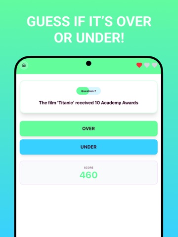 Over Under: Trivia Quiz Game iPad screenshot