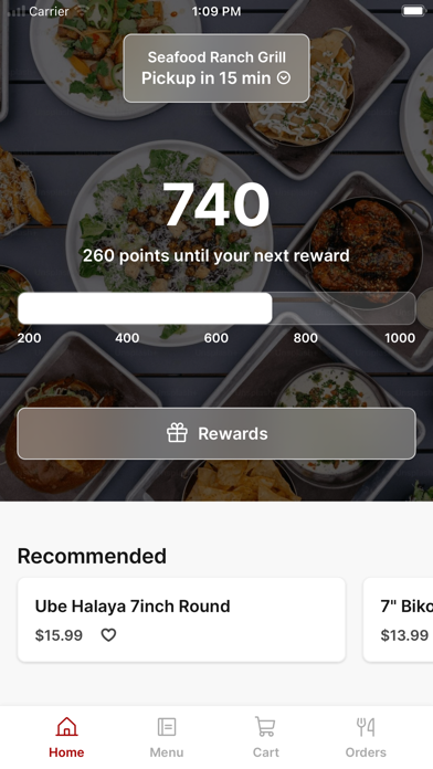 Seafood Ranch Grill app screenshot