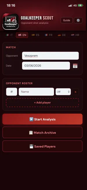 Goalkeeper Handball Scout screenshot 2