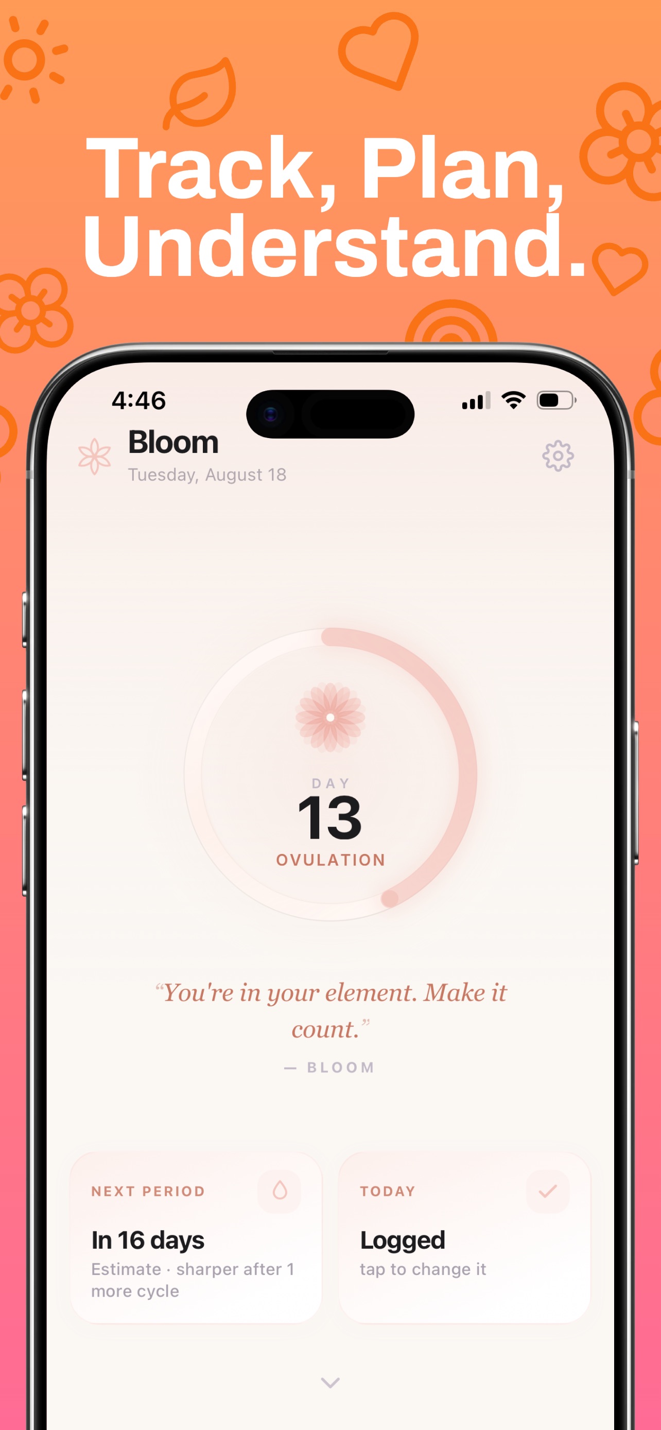 Screenshot 1 of Bloom: Cycle & Hormone Care