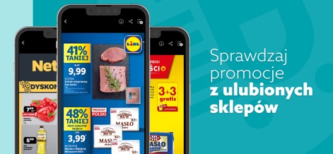 Blix - Gazetki Promocyjne - Esta herramienta permite a los usuarios explorar promociones de sus tiendas preferidas, visualizando descuentos en carne de Netto y productos lácteos de Lidl.