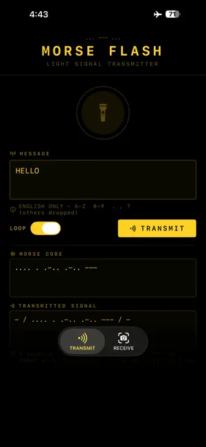 MorseFlash: Light Signals screenshot 1