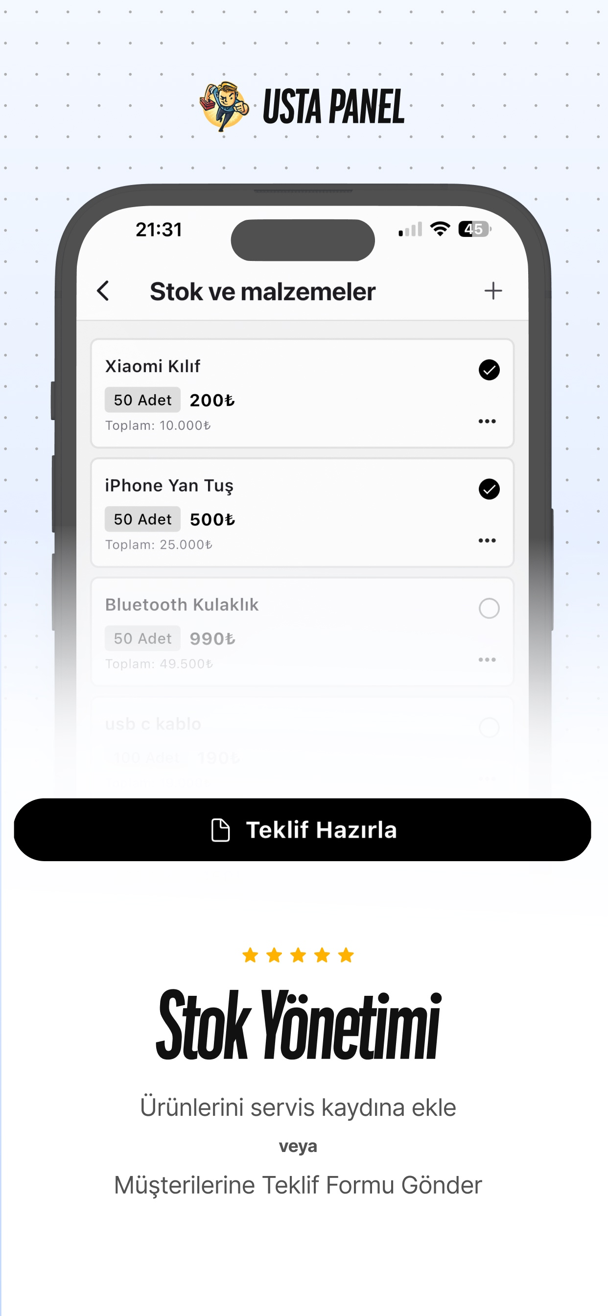 Usta Panel: İşini Yönet screenshot 3