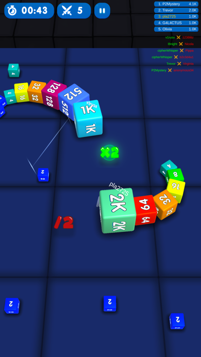 Cube Snake Merge Numbers Screenshot