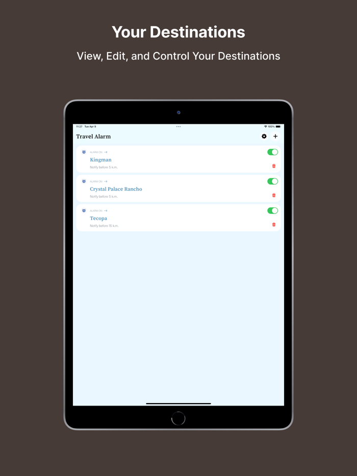 Travel Alarm Notify Alert App