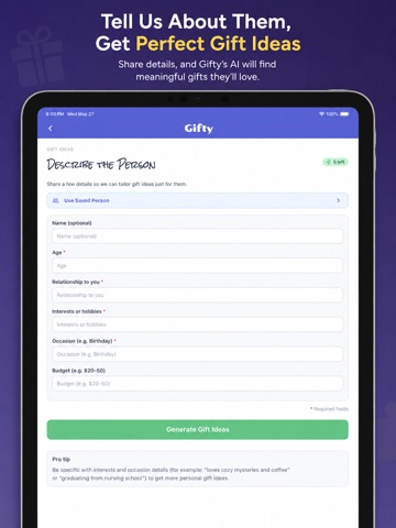 Gifty: AI Gift Finder iPad screenshot