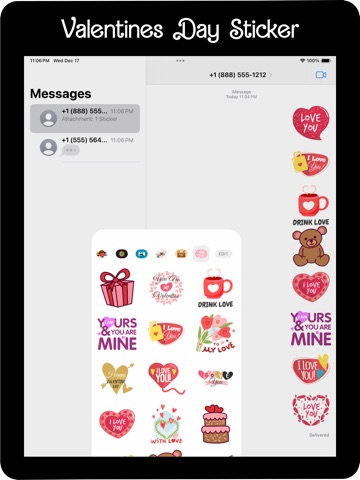 Valentine's Day Love Emojis iPad screenshot