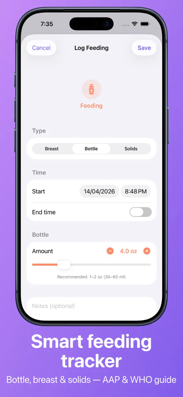 Screenshot #2 pour Newborn Diary: Baby Tracker
