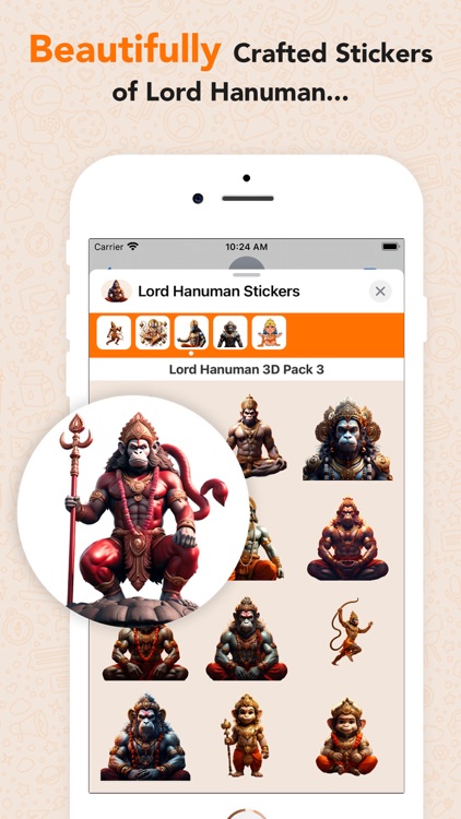Lord Hanuman 3D Stickers