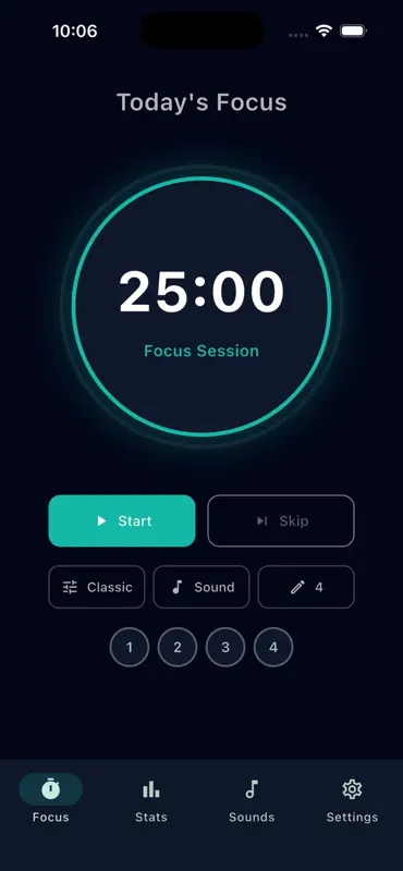 SoundFocus - pomodoro screenshot 1 of 4
